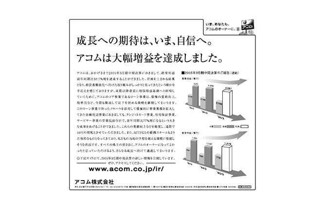 「2005年3月期　中間決算のご報告」