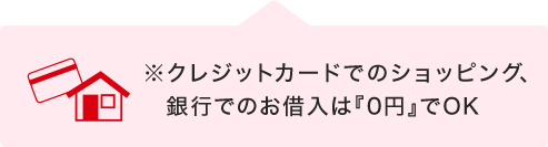※クレジットカードでのショッピング、 銀行でのお借入は『0円』でOK