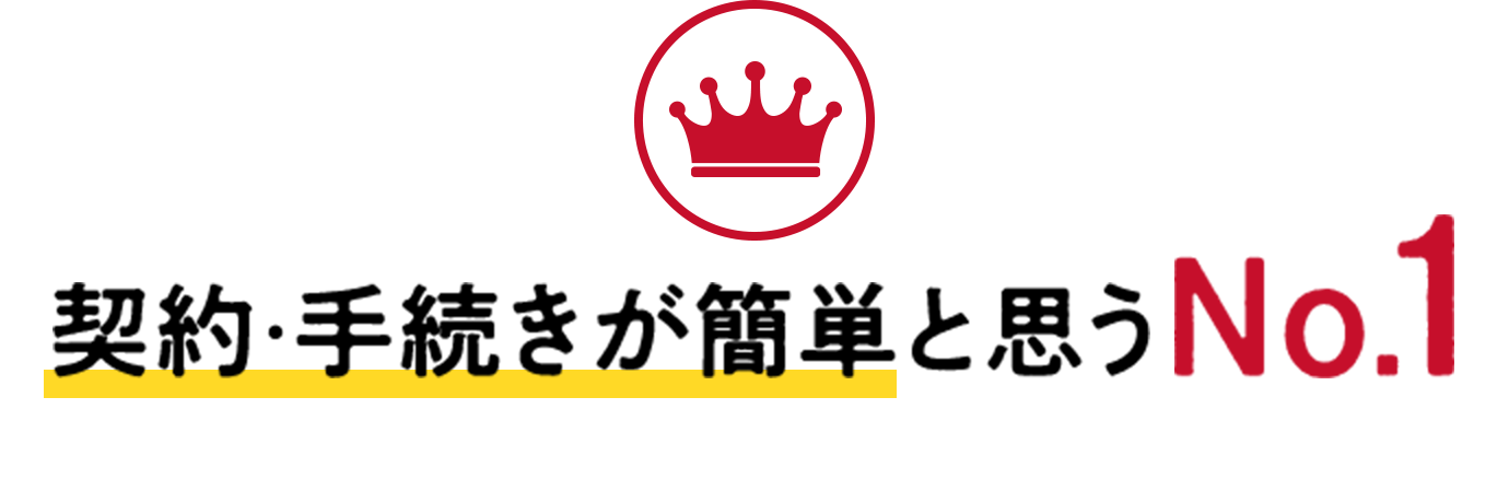 契約・手続きが簡単と思うNo.1