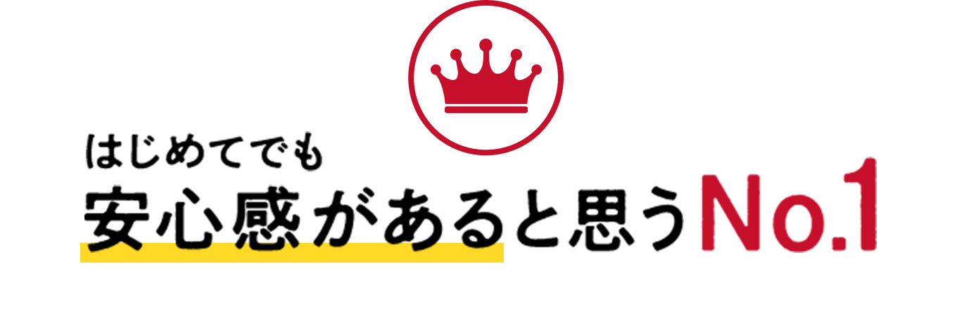 はじめてでも  安心感があると思うNo.1